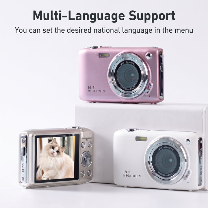4K kompakt digitális fényképezőgép 58MP fényképekkel és 16x zoommal – Lumora