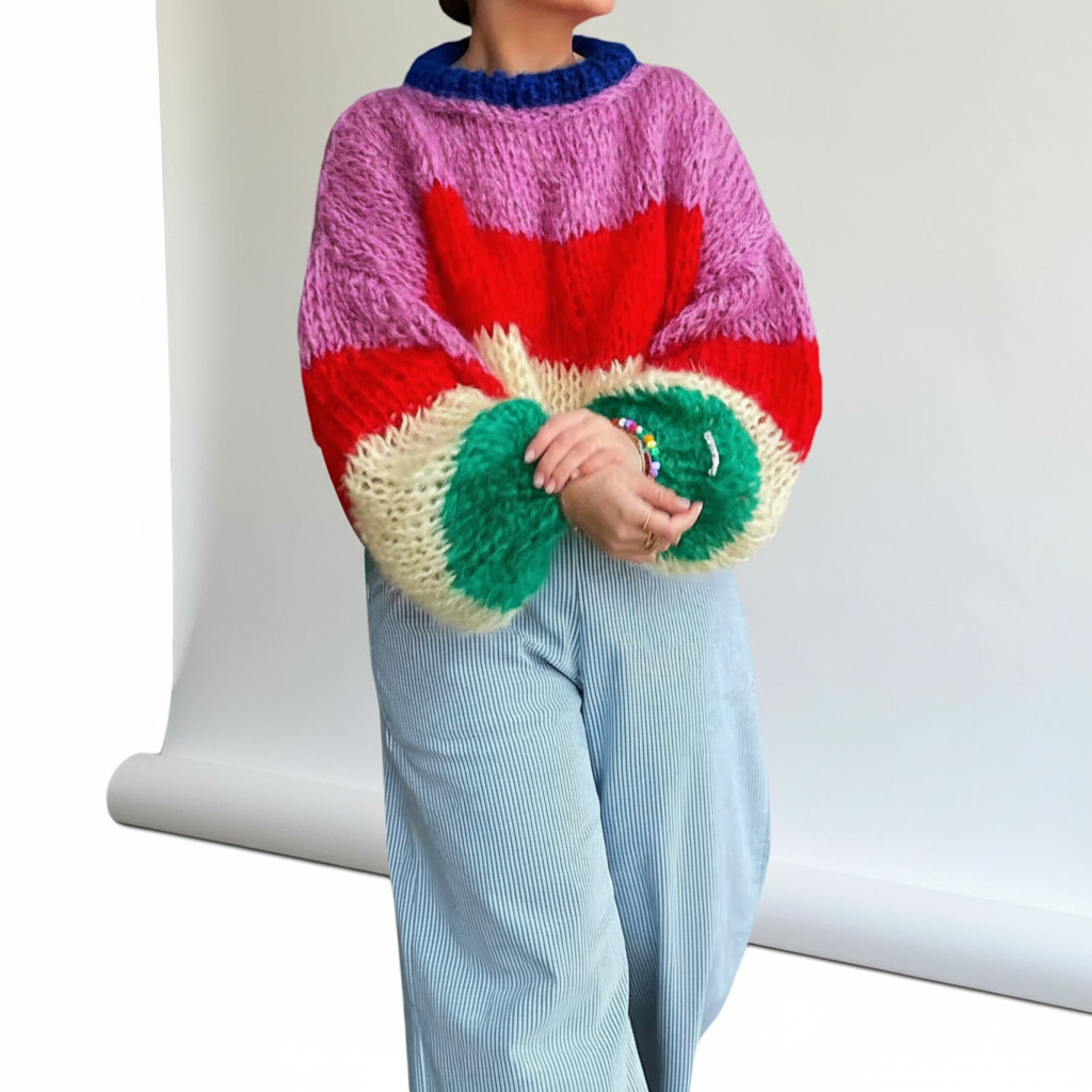 Gestreifter Strickpullover - Hannah