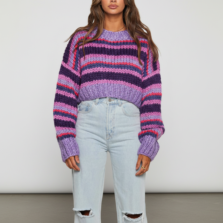 Gestreifter Strickpullover - Hannah