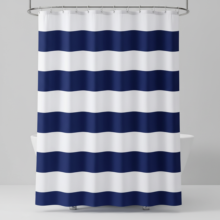 Gestreifter Textil Duschvorhang - WavePanel