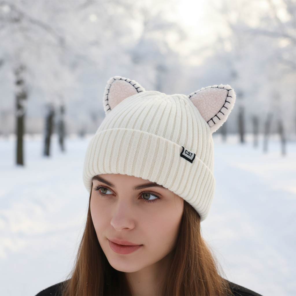 Gestrickte Wintermütze Mit Ohren - PurrHat