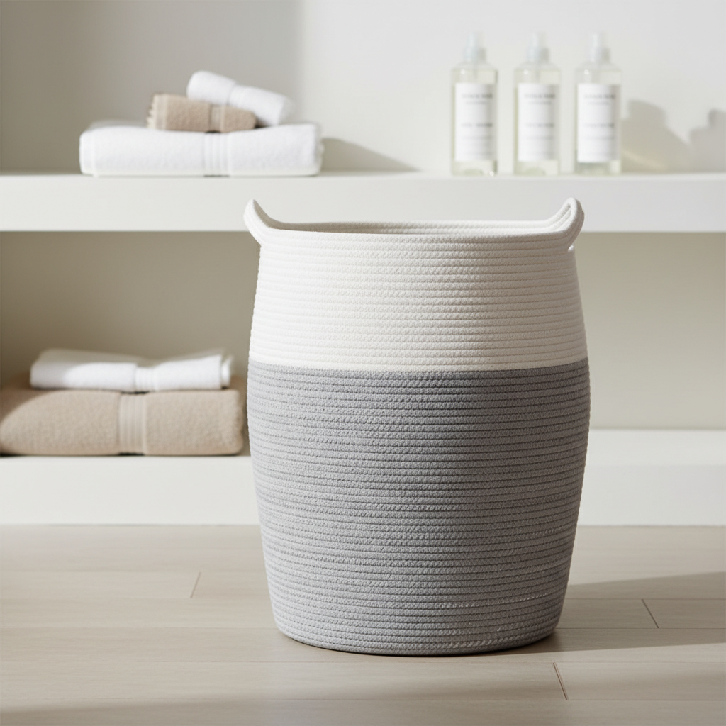 Großer Gewebter Wäschekorb - WeaveNest