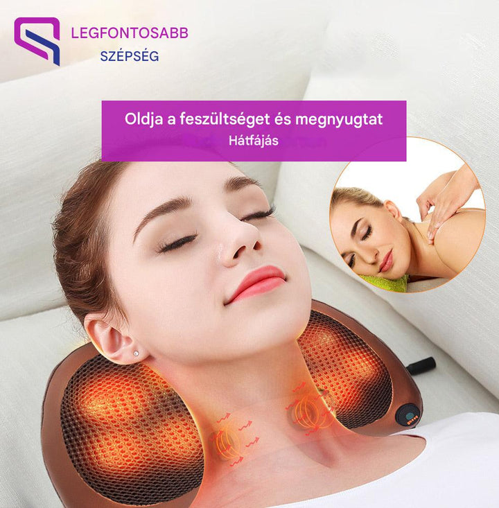 Hordozható masszázspárna mély shiatsu masszázzsal - ThermoRelax Pro