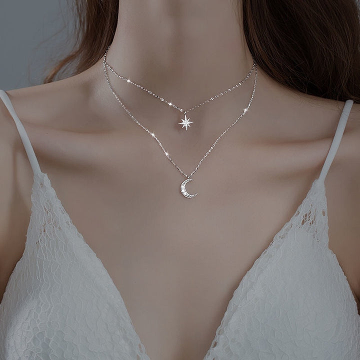 Oppelmond | Kétsoros Hold Nyaklánc Light Ezüst