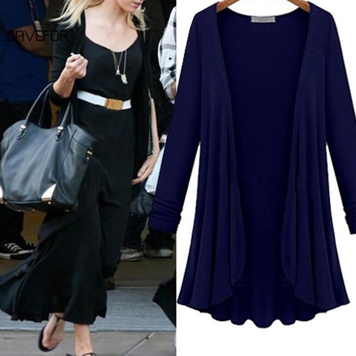 Női kardigán fodrokkal – Őszi varázslat Elena