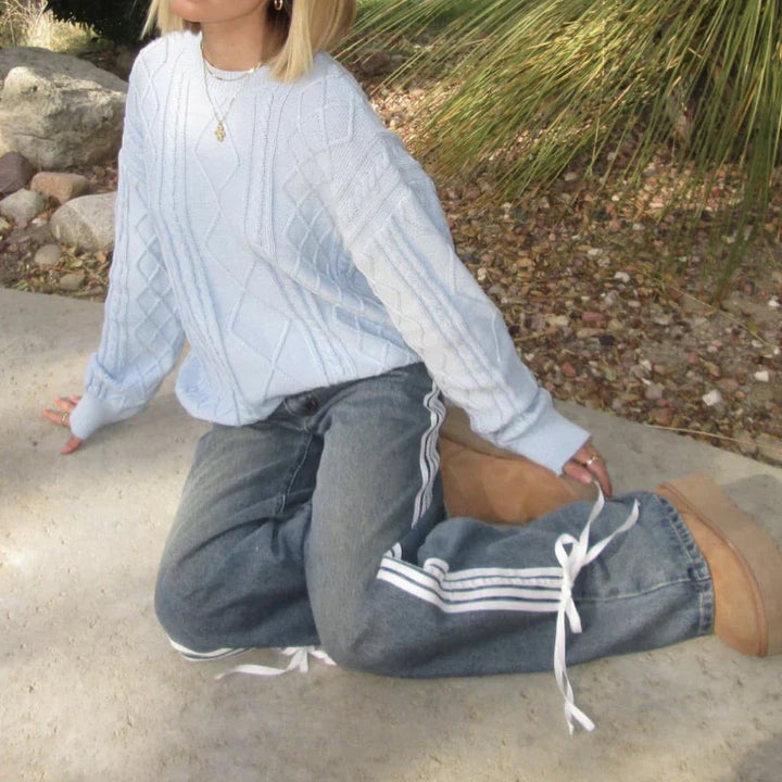 Széles Farmer Csíkokkal és Fűzőkkel - Mila