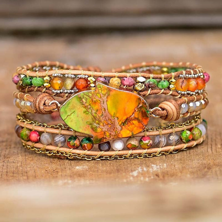 Hamsa Wikkelkarperecset Amazonit kővel - Zahara