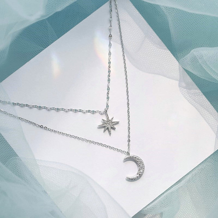 Oppelmond | Kétsoros Hold Nyaklánc Light Ezüst