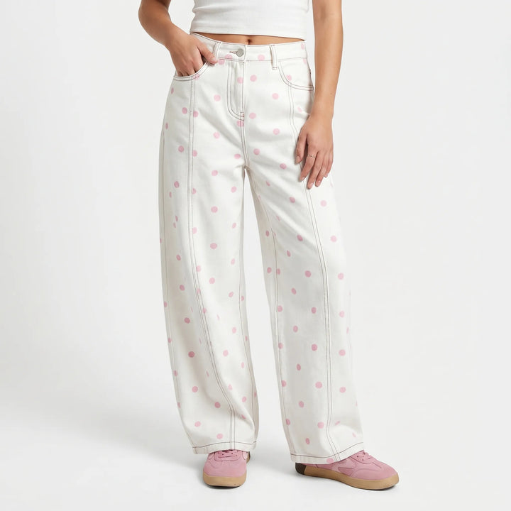 High-Waisted Barrel Trousers -  Sophia