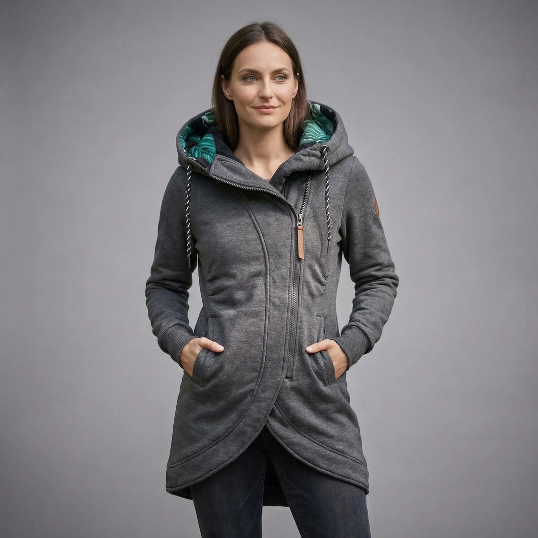Hooded Zip-Up Winter Jacket For Women - Sally
