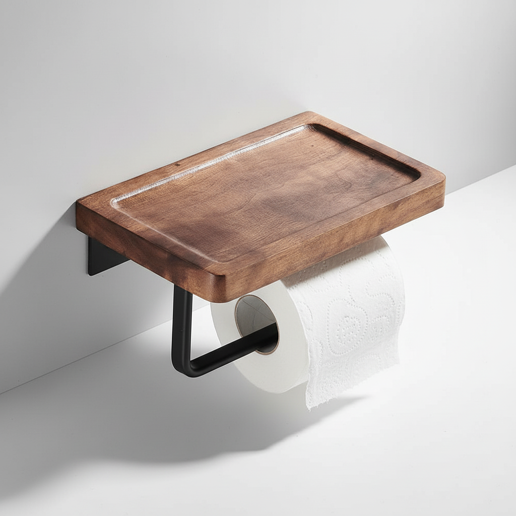 Industrieller Metallpapierhalter - WoodlyKeep