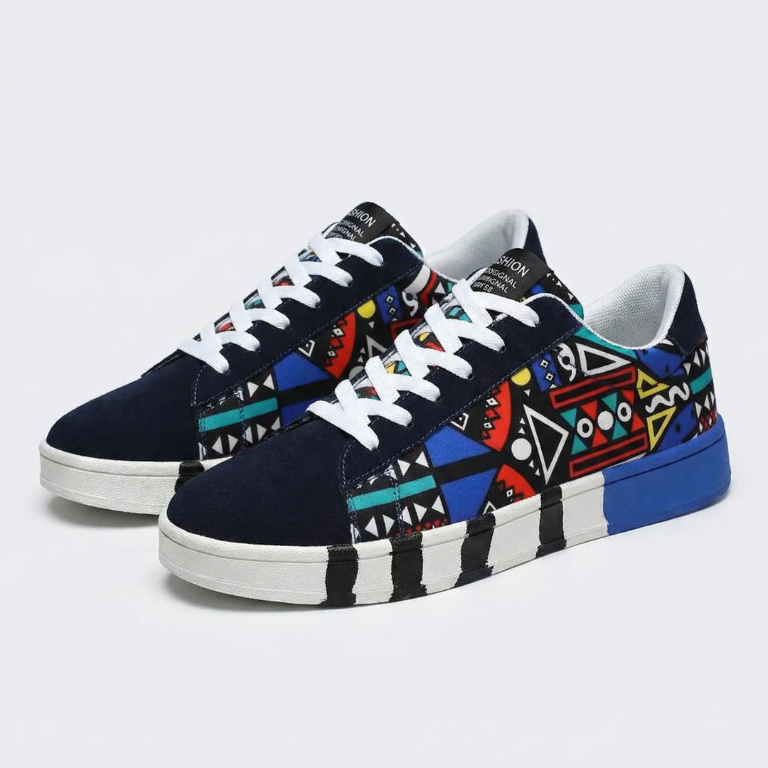 Kleurrijke Sneaker Met Grafisch Allover-Patroon - Bernard