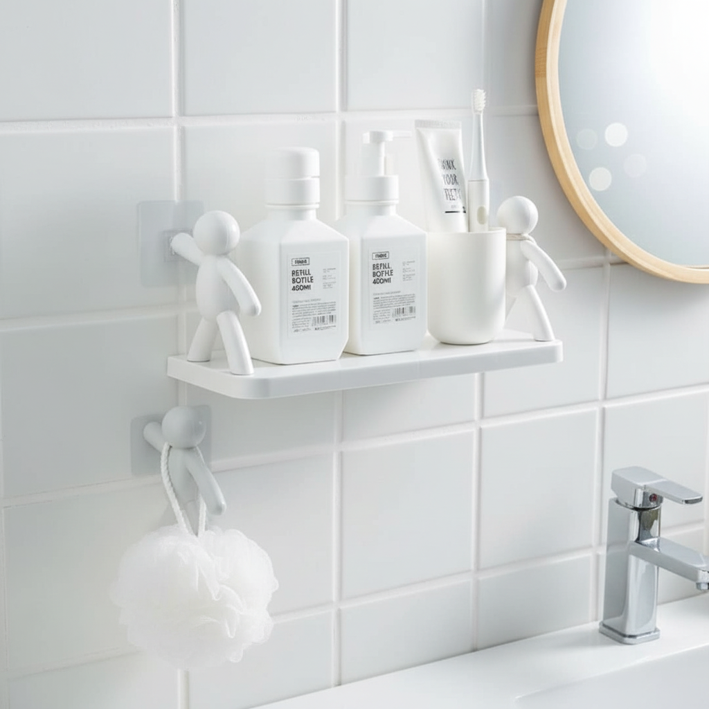 Kompaktes Badezimmer Wandregal - WallBuddy