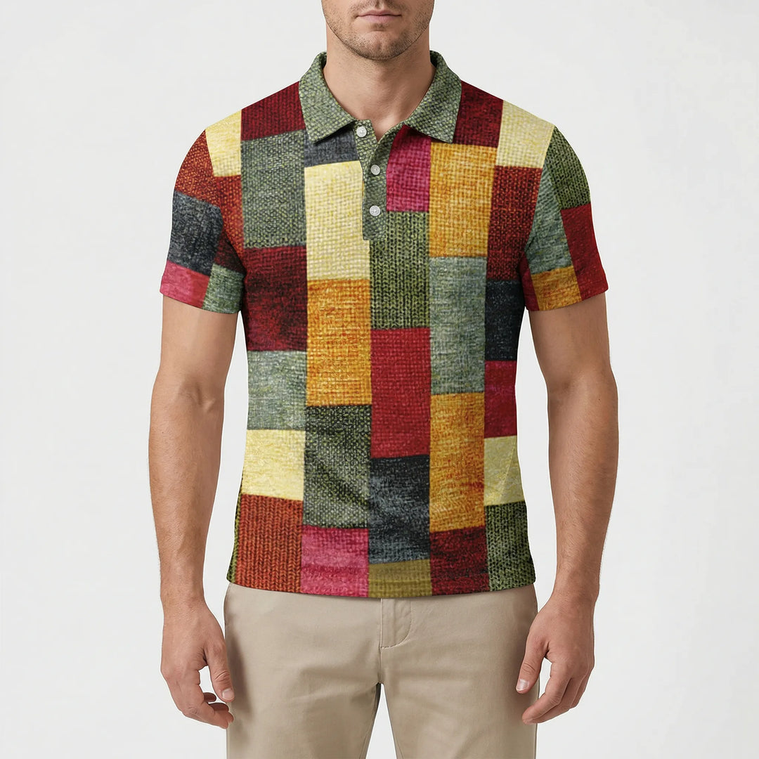 Kurzarm Poloshirt Mit Karomuster - Caspar