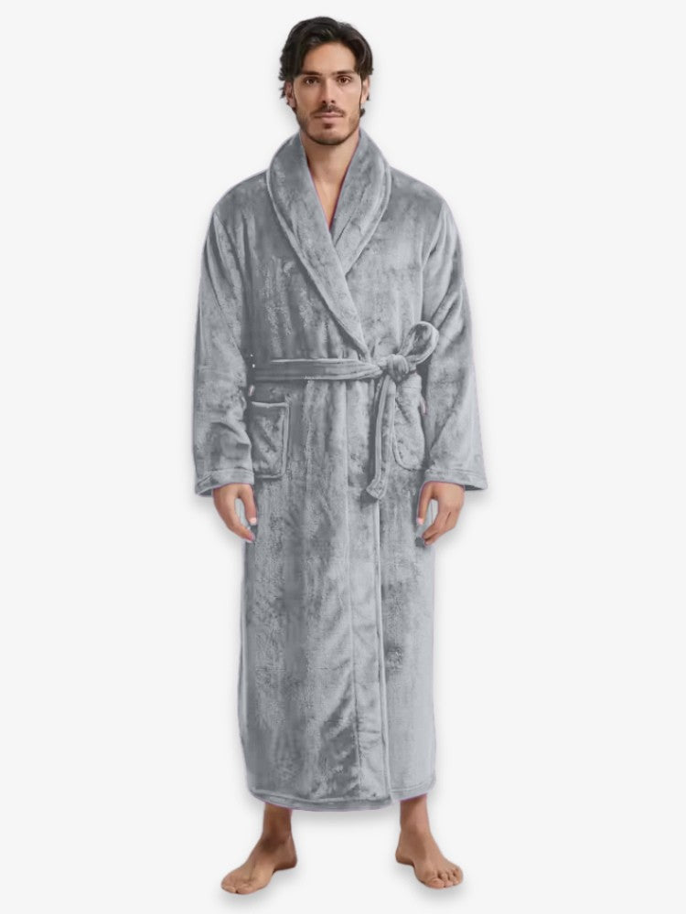 Long Men's Dressing Gown With Tie Belt - Marlon