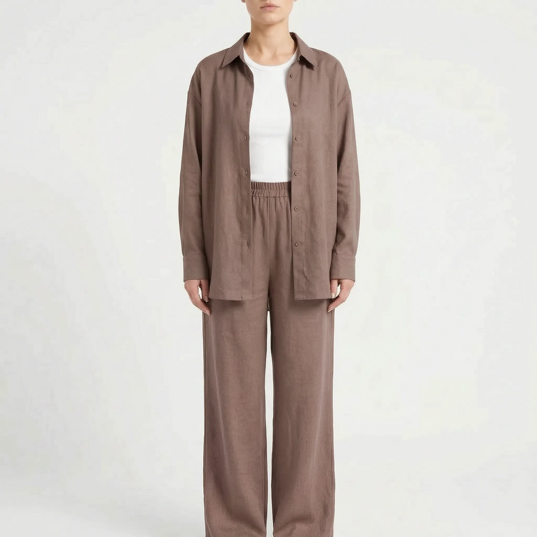 Loose Fit Two Piece Trouser Set - Desiree