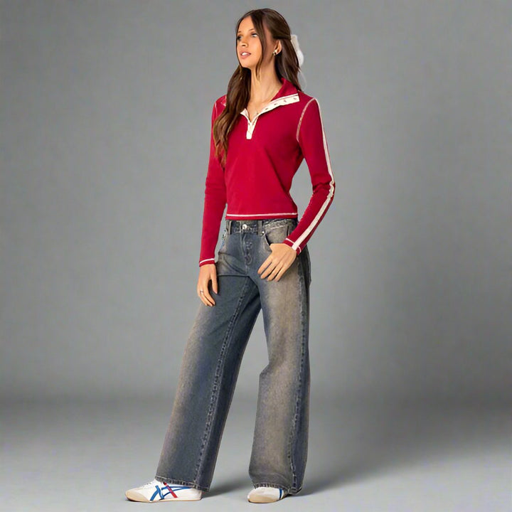 Low Rise Damenjeans Locker Geschnitten - Milla