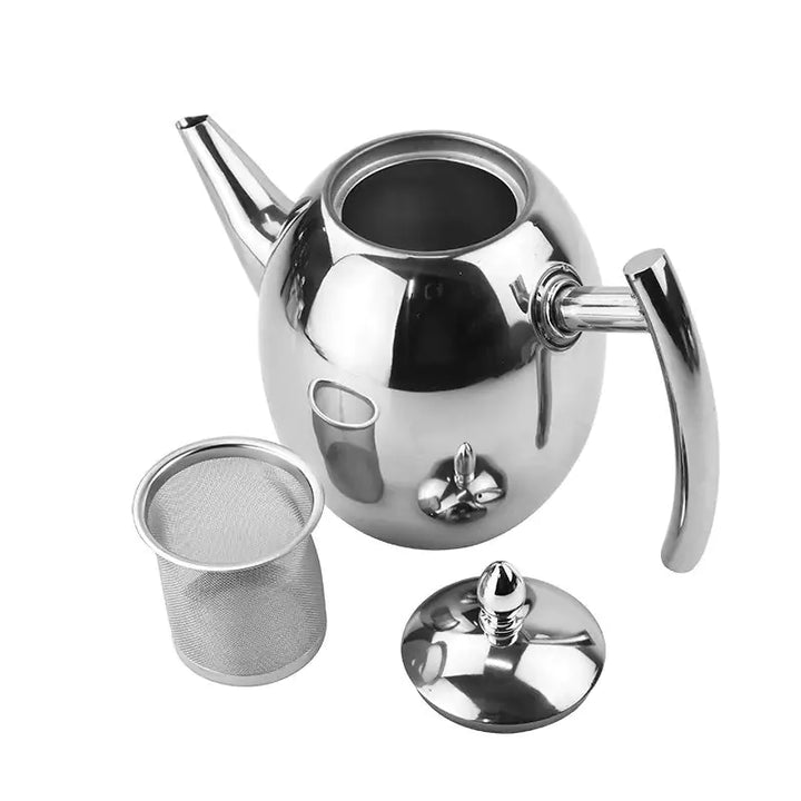 Rozsdamentes acél teáskanna szűrővel - TeaElegance