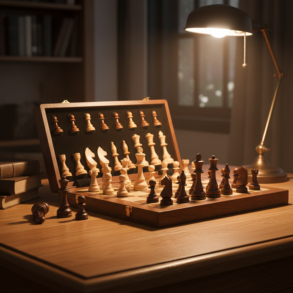 Massivholz Reise Schachset - Woodduelor