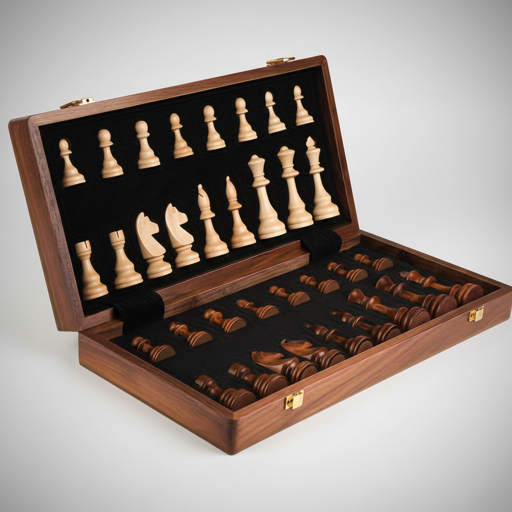 Massivholz Reise Schachset - Woodduelor