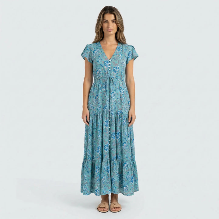 Maxi Kleid Mit V Ausschnitt - Mandy