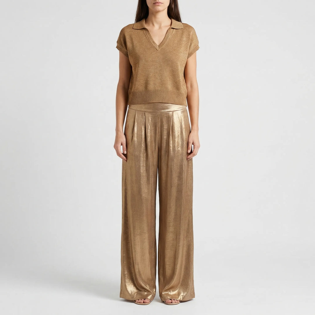 Metallic Shimmer Co-Ord Set For Women - Leigh