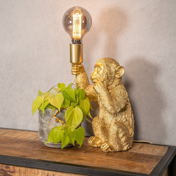 Luxus Arany Majom Asztali Lámpa - GoldenChimp