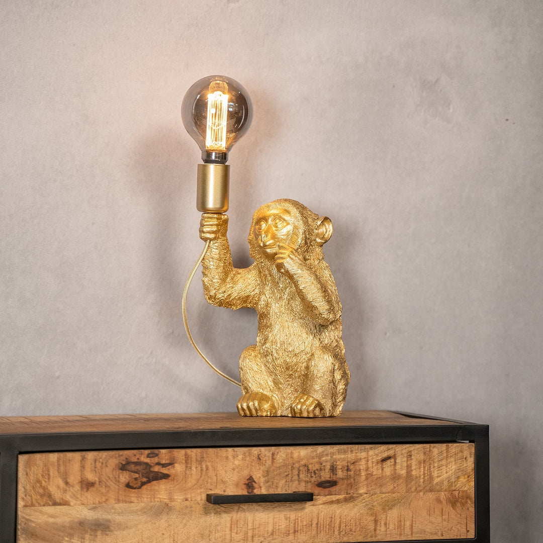 Luxus Arany Majom Asztali Lámpa - GoldenChimp