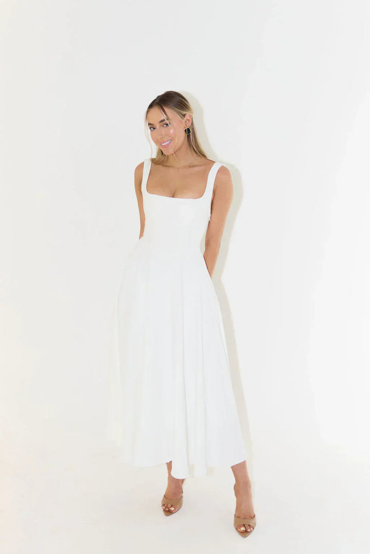 Midi Kleid Mit Hoher Taille - Sofie