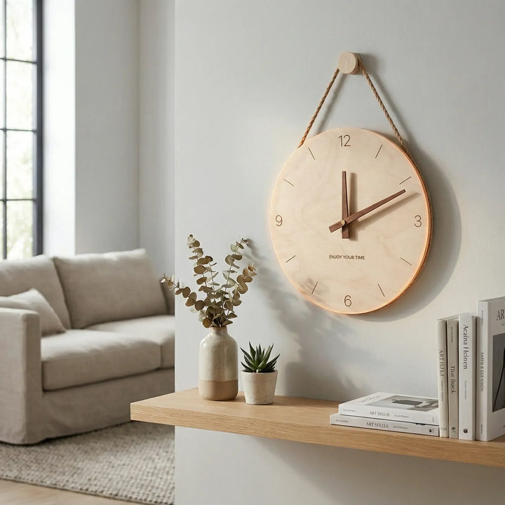 Minimalistische Runde Wanduhr - TimberaClock