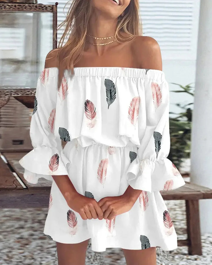 Trendi Boho-miniruha, egy vállas dizájnnal és légies fazonnal - Ysa