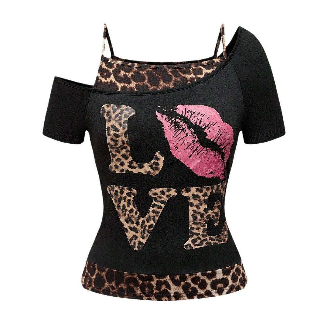 Trendi női vállra húzható ing leopárdmintával – Zaria