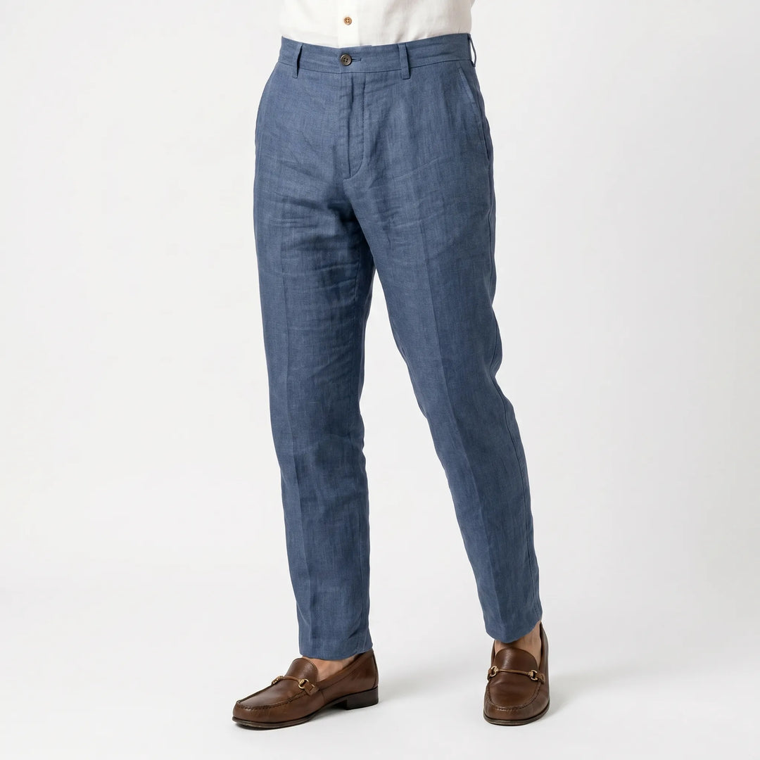 Office Wear Linen Blend Trousers -  Sheldon