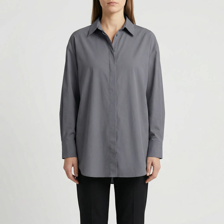Oversized Blouse Met Omgeslagen Kraag - Blanca