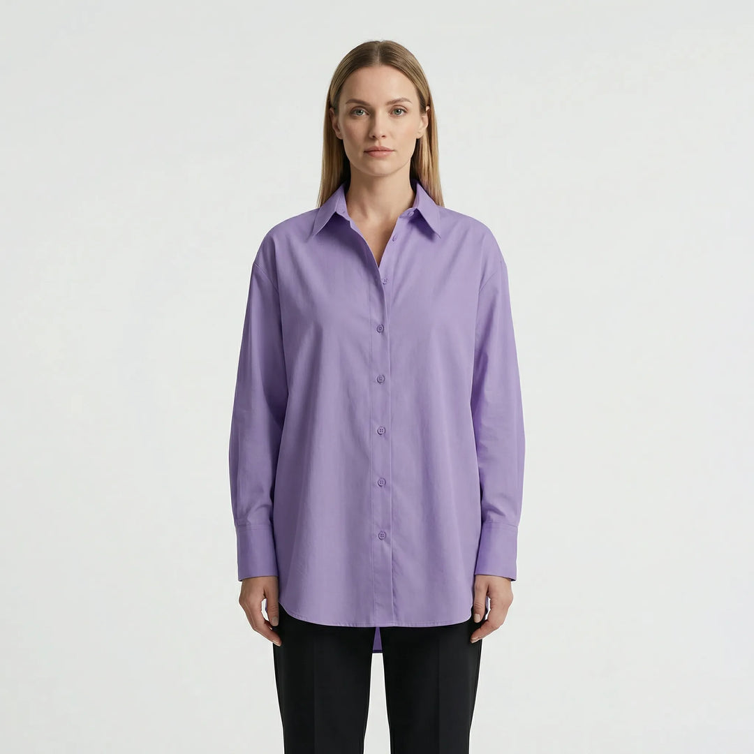 Oversized Blouse Met Omgeslagen Kraag - Blanca