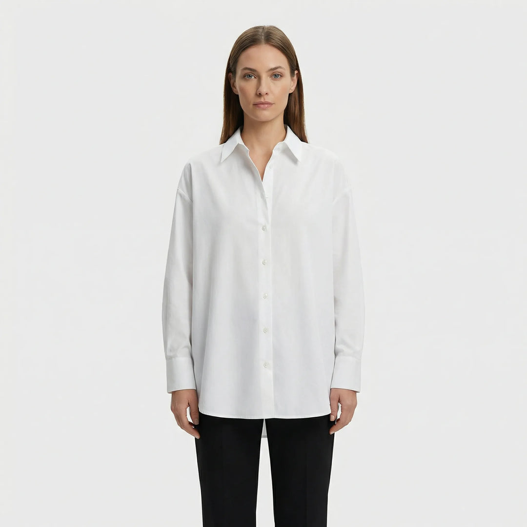 Oversized Blouse Met Omgeslagen Kraag - Blanca