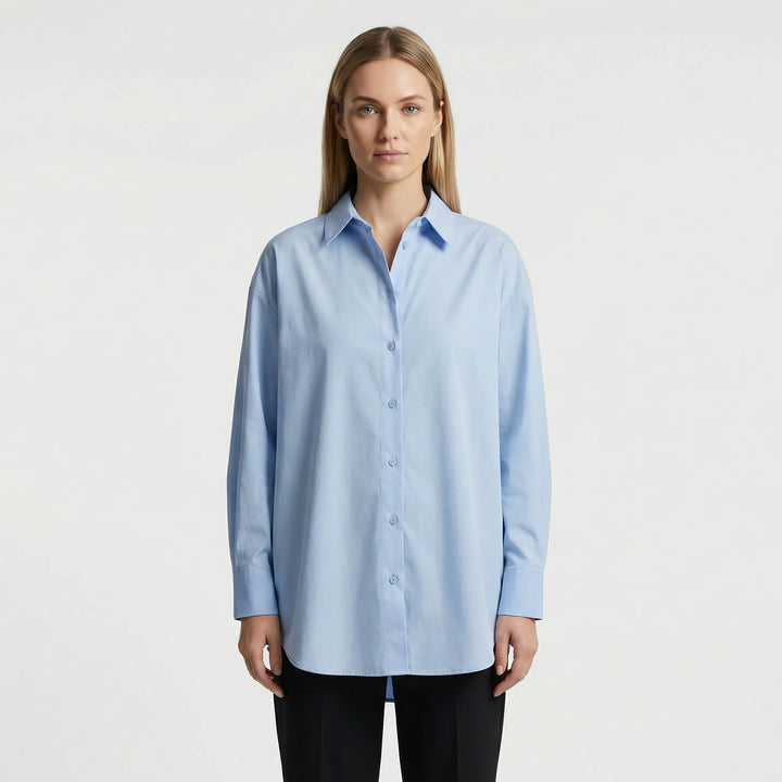 Oversized Blouse Met Omgeslagen Kraag - Blanca