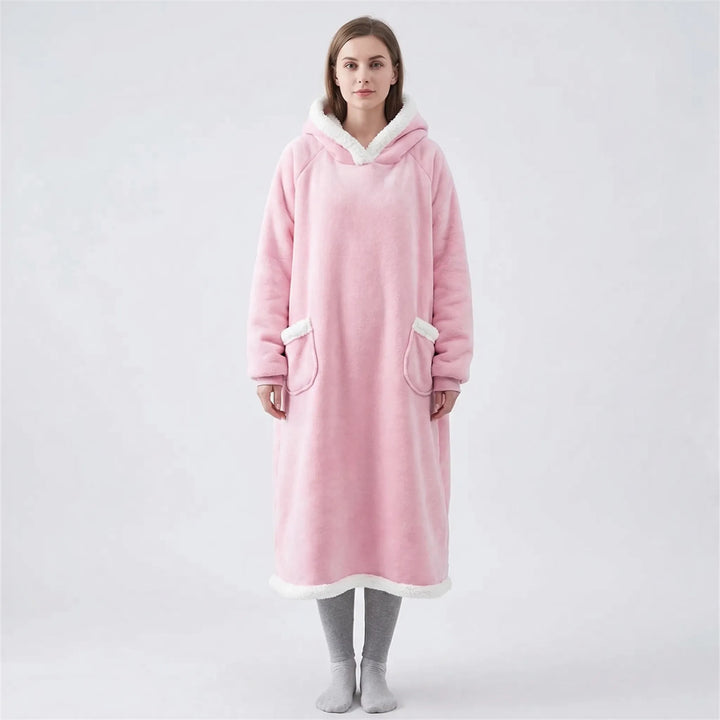 Oversized Hooded Blanket With Front Pocket - Lola