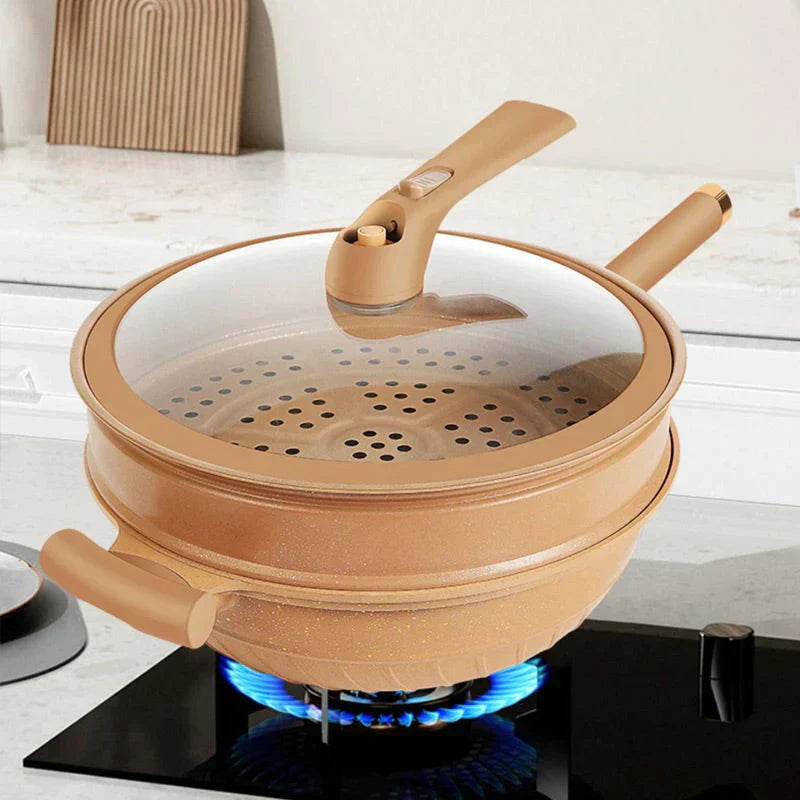 Többfunkciós Wok serpenyő tapadásmentes bevonattal - CookFlex