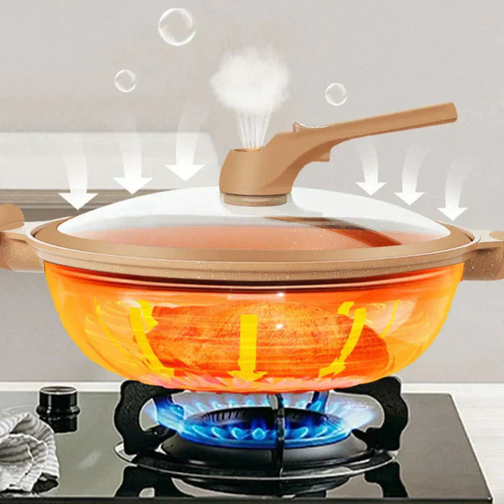Többfunkciós Wok serpenyő tapadásmentes bevonattal - CookFlex