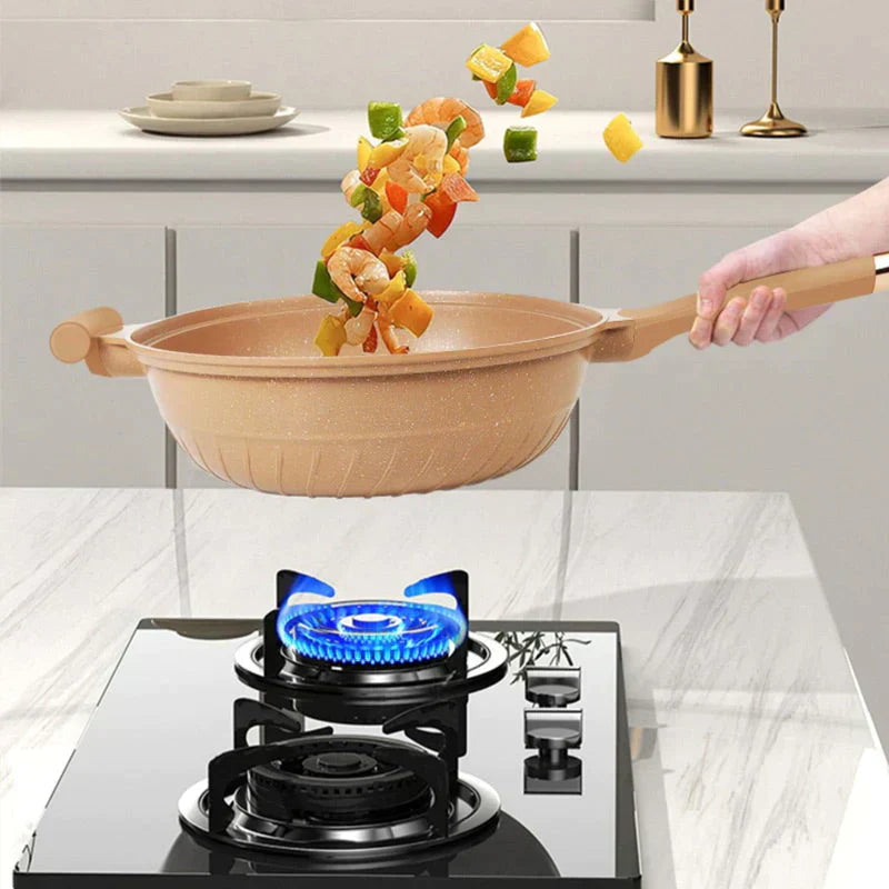 Többfunkciós Wok serpenyő tapadásmentes bevonattal - CookFlex