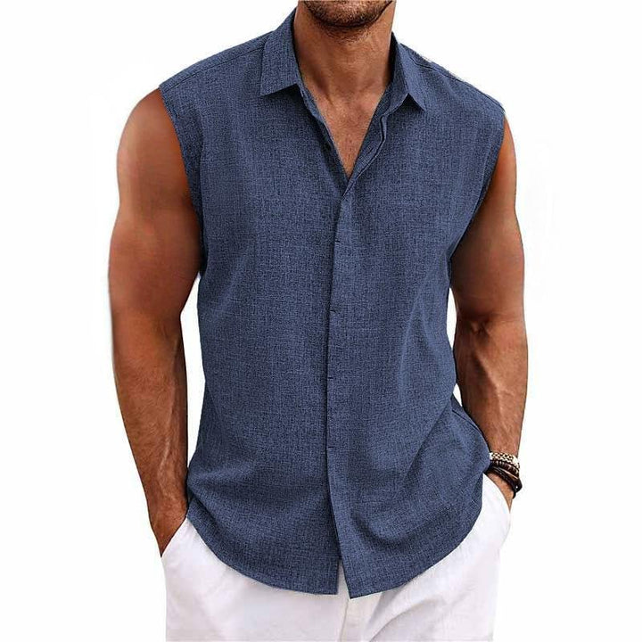 Plain Summer Shirt Without Sleeves - Luis