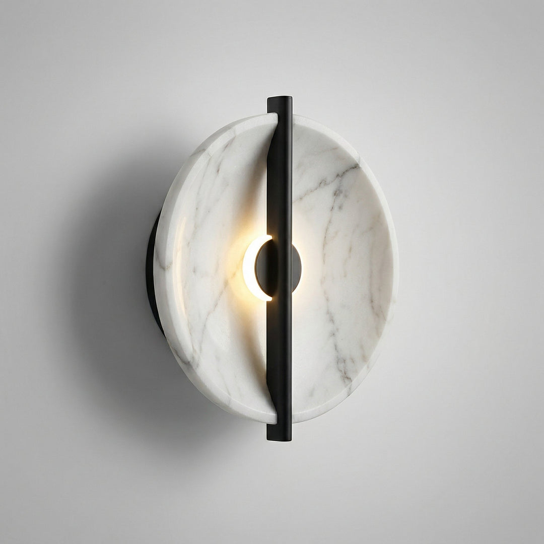 Round Marble Effect Sconce -  Marbelleo