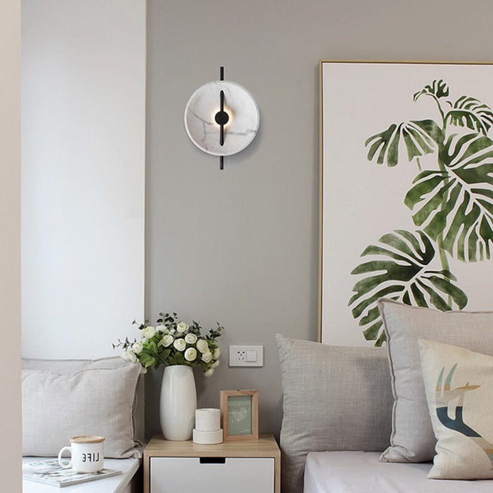 Round Marble Effect Sconce -  Marbelleo
