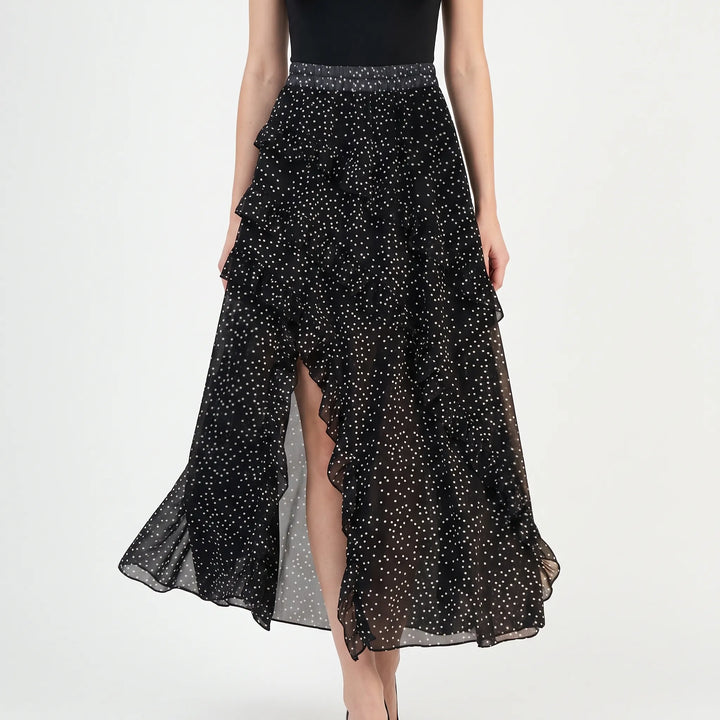 Ruffled Ankle-Length Polka Dot Summer Skirt - Florence