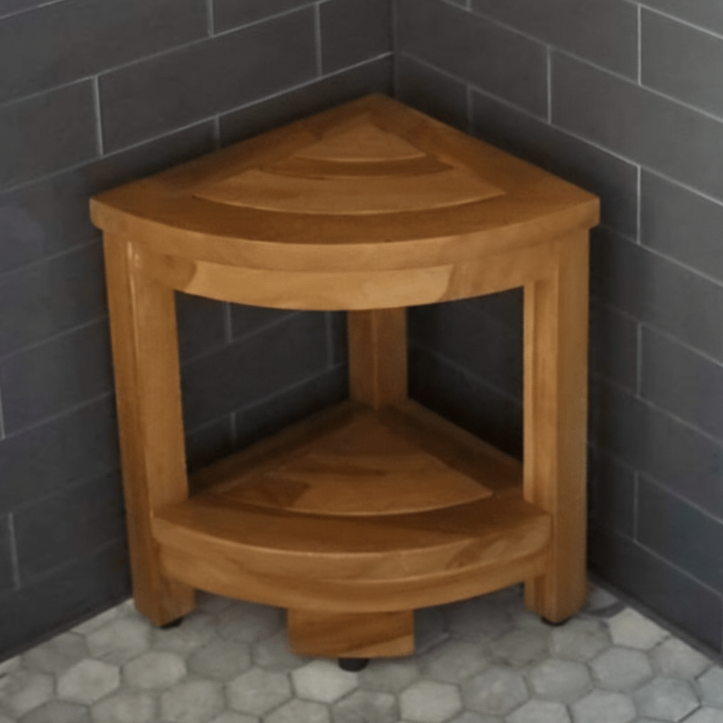 Rutschfester Duschhocker Aus Holz - TeakCornero