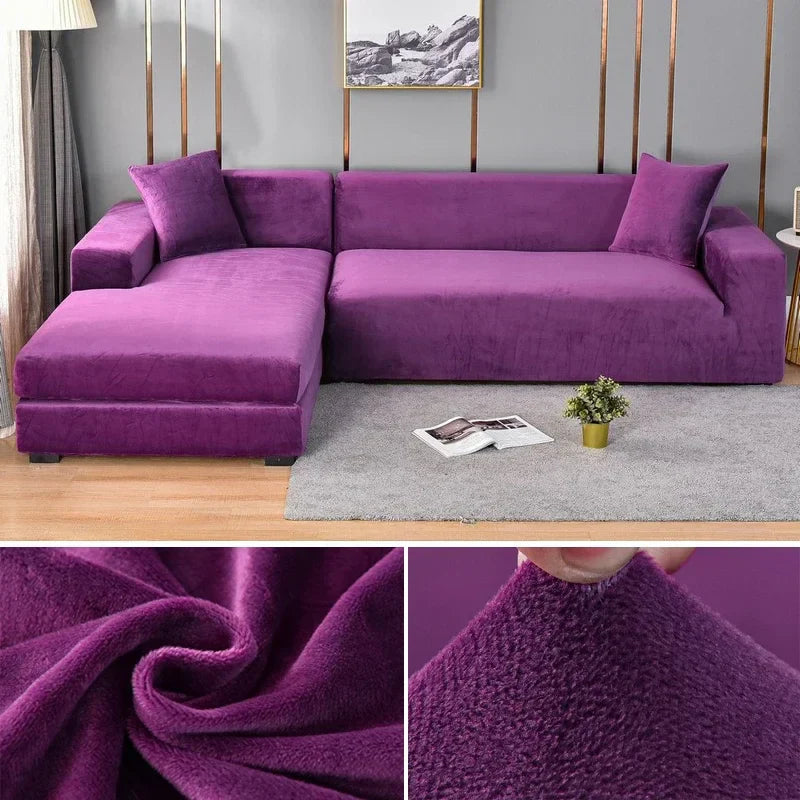 Stretch Fluwelen Kanapéhuzat Luxus Kivitelben – Sofina