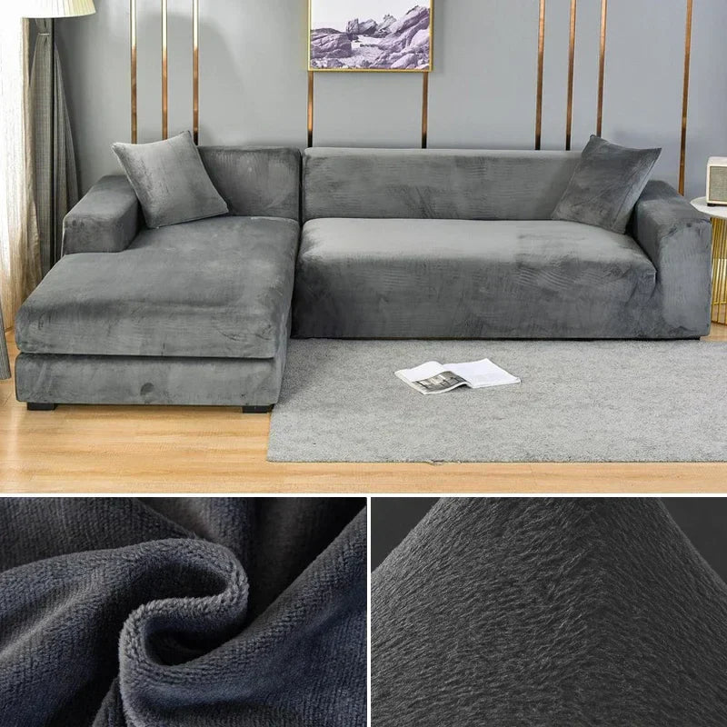Stretch Fluwelen Kanapéhuzat Luxus Kivitelben – Sofina