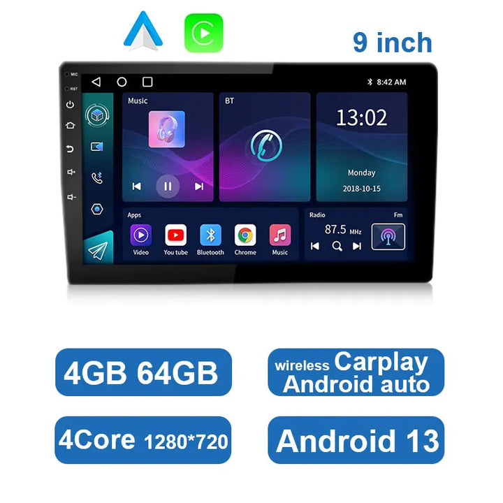 Univerzális Android autós lejátszó érintőképernyővel, GPS-szel és vezeték nélküli CarPlay-jel