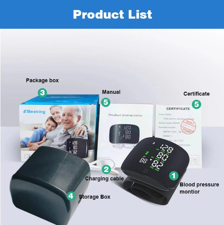 Digitális Csuklós Vérnyomásmérő LCD Kijelzővel – PulseTrack